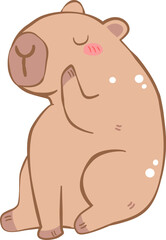 Cute  Cabybara animal character in a fun and happy style, vector illustration