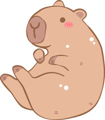 Cute  Cabybara animal character in a fun and happy style, vector illustration