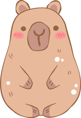 Cute  Cabybara animal character in a fun and happy style, vector illustration