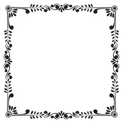 Border frame deco. Vector simple black and white vertical frame.