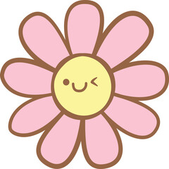 Hand-drawn vector illustration of a pink flower , perfect for holiday, Christmas, Valentine, or birthday gift decoration