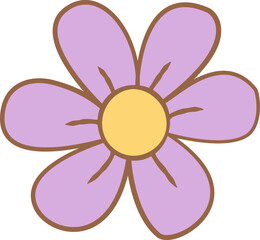Hand-drawn vector illustration of a purple flower , perfect for holiday, Christmas, Valentine, or birthday gift decoration
