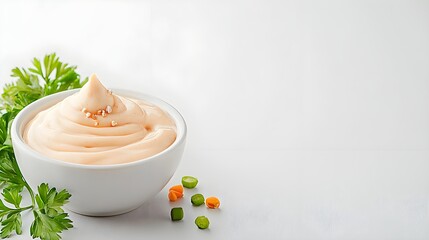 Minimalist White Bowl with Mayo