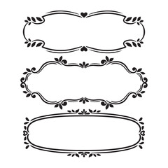 Set of decorative frames. Decorative design elements. Vector illustration.