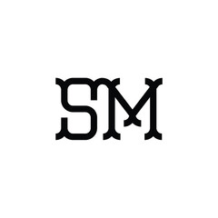 SM monogram logo design letter text name symbol monochrome logotype alphabet character simple logo