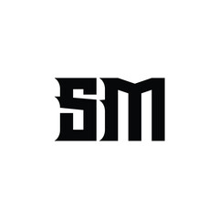 SM monogram logo design letter text name symbol monochrome logotype alphabet character simple logo