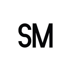 SM monogram logo design letter text name symbol monochrome logotype alphabet character simple logo