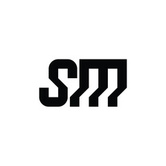 SM monogram logo design letter text name symbol monochrome logotype alphabet character simple logo