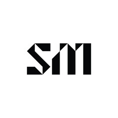 SM monogram logo design letter text name symbol monochrome logotype alphabet character simple logo