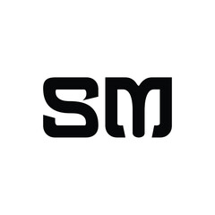 SM monogram logo design letter text name symbol monochrome logotype alphabet character simple logo