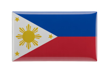 Glossy Philippine Flag Badge Pin - A Collectible Souvenir