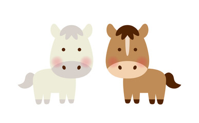 ペアの馬が並んだ干支キャラクター（2026・午）