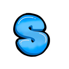 Naklejka premium Simple blue letter s