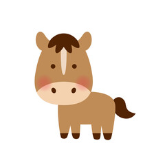 Fototapeta premium シンプルでかわいい馬のイラスト（干支・午年）