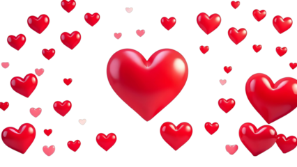 Red hearts background