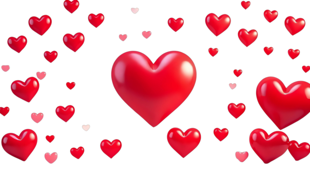 Red hearts background