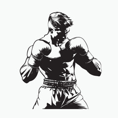 vector illustration of a boxer