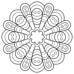 Mandala pattern Coloring book wallpaper design art. tile pattern greeting card sticker lace pattern and tattoo, yoga design. hand drawn mandala vector. on white background