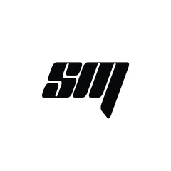 SM monogram logo design letter text name symbol monochrome logotype alphabet character simple logo