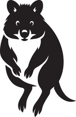 Wombat silhouette black and white style, Australian animal minimal shape design
