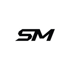 SM monogram logo design letter text name symbol monochrome logotype alphabet character simple logo