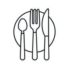 Kitchen Cutlery Line Art Vector Silhouette