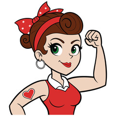 girl showing off her strength
