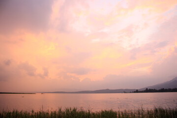 photo of sunset at the lake