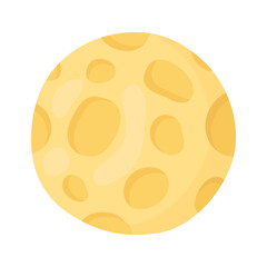 Yellow full moon, vector simple illustration isolated on white background. Mid-Autumn Festival, Moon Festival.