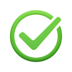 Green checkmark with bold circle outline PNG icon
