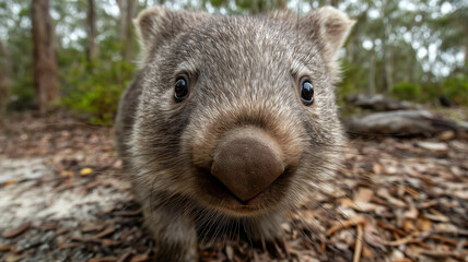 Close Curious Wombat Forest 