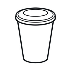 Plastic Cup Outline Sketch Vector Art