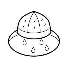 Rain Hat Outline Sketch Vector Design