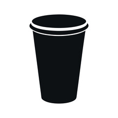 Plastic Cup Black Vector Design Flat Style