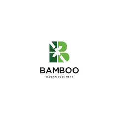 Initial B with bamboo logo design