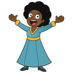 Happy Black Woman with Open Arms