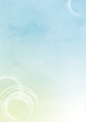 Obraz premium 水彩の水のイメージ背景イラスト（夏・青・波紋・お中元・縦）