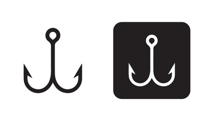 Hook icon logo. Fishing hook symbol. Fishing hook silhouette vector eps 10