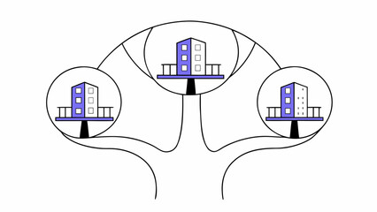 vector illustration of a team of building