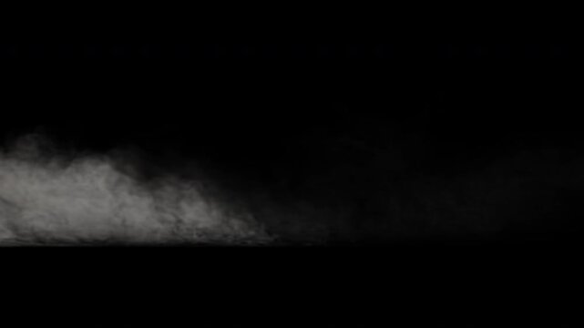 Fog, mist or thin smoke rolling in 002 mid frame, as a seamless loop, 4k 30p, alpha channel for transparent background