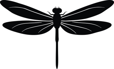 Dragonfly silhouette image for nature and insect themed designs
