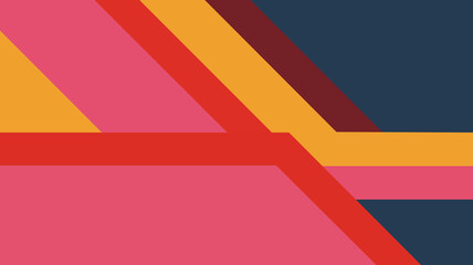 Obraz premium Abstract geometric background with bold, overlapping stripes in a retro color palette. A dynamic and stylish design with a strong, linear composition.
