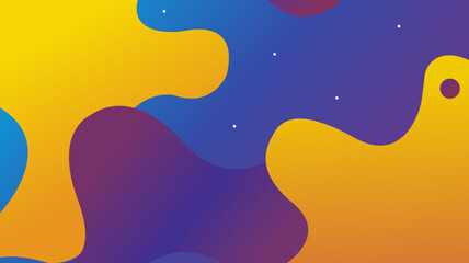 Abstract background with dynamic fluid shapes and dots on a rich yellow and gold gradient. A bright and energetic design with a futuristic, space-like feel.