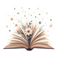 Magical Fantasy Book Clipart PNG – Enchanted Spellbook Illustration