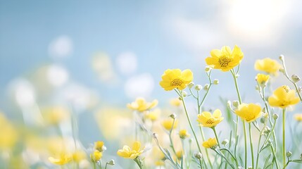 "Sunny Field of Yellow Flowers"