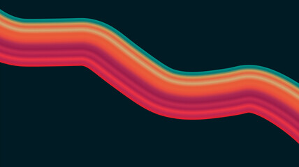 Abstract background with colorful, gradient wavy lines on a dark backdrop. A vibrant and futuristic design featuring a bright, flowing ribbon of light.