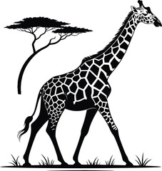 Naklejka premium Vector black silhouette of a animals on a white background