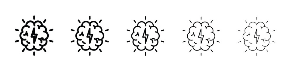 Brainstorm icon vector in editable stroke linear pictogram