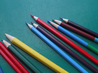 Colored wooden pencils