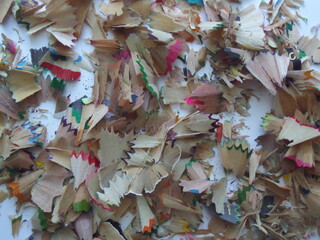 Wood shavings from wooden pencils